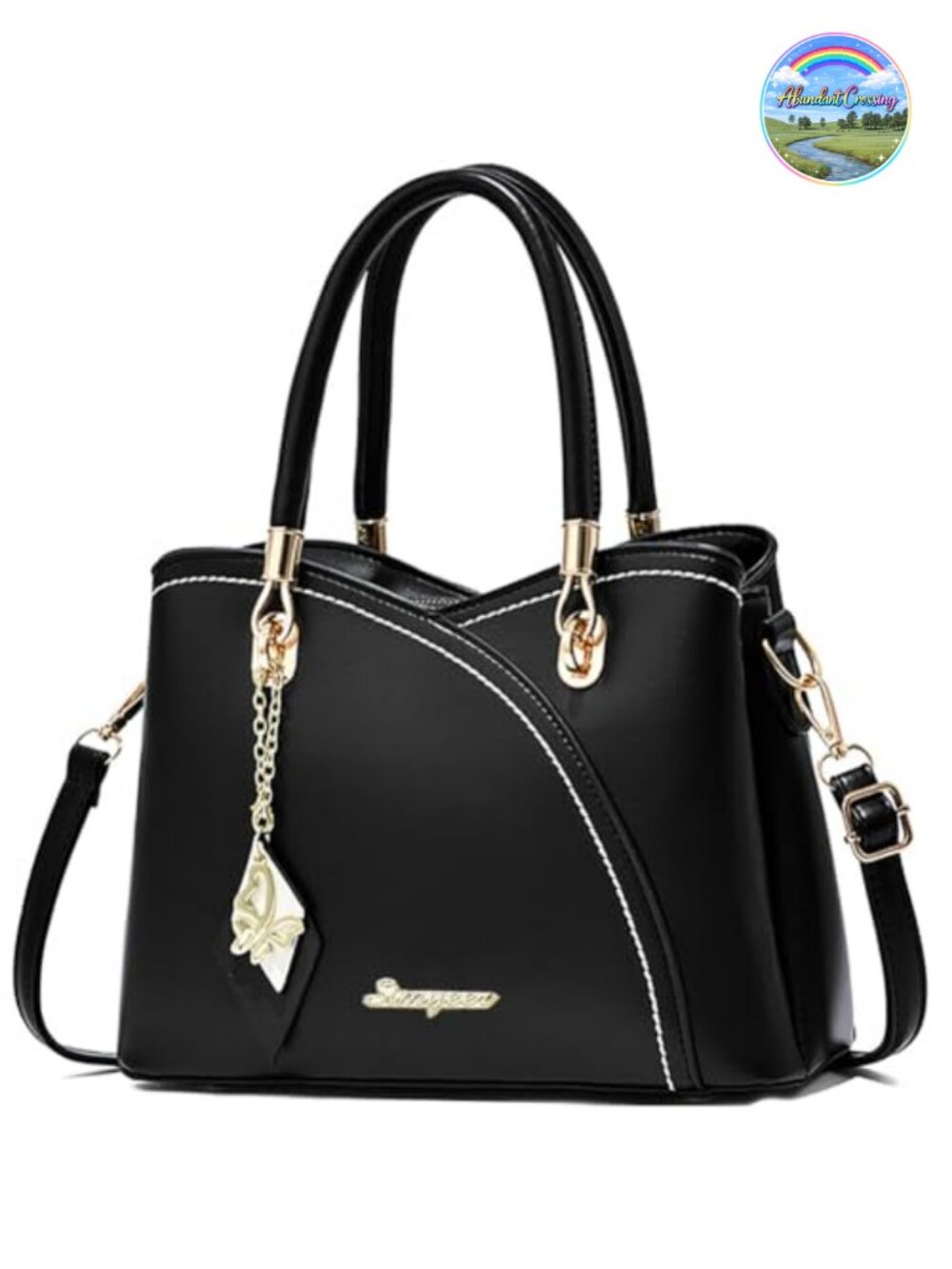 Synthetic Leather Satchel Tote Shoulder Bag Women Top Handle Handbag
